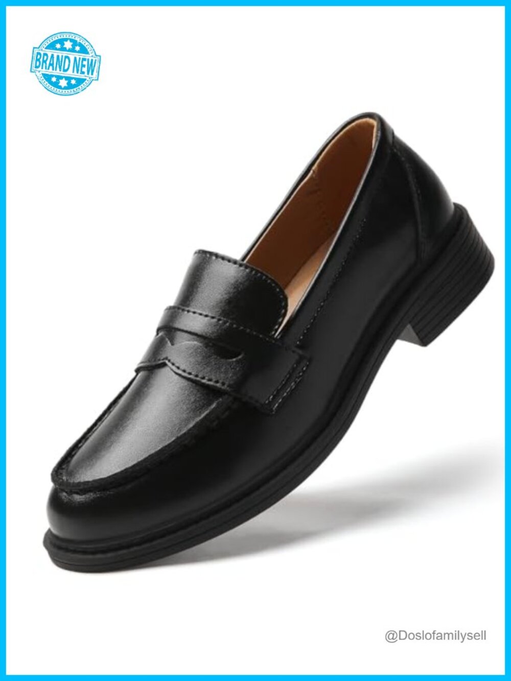 Women's Penny Loafers Leather Slip-On Business Casual Work Shoes